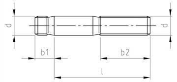 DIN 938 חתיכים מטריים, M10X80 ממ אורך נומינלי, מרכז רגיל, נירוסטה A4