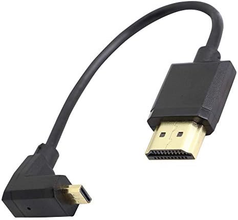 Gintooyun 90 מעלות מיקרו HDMI זכר ל- HDMI מתאם כבלים זכר מחבר 4K 60Hz Ethernet HDMI סוג D כדי להקליד החזרת שמע תלת-ממדי