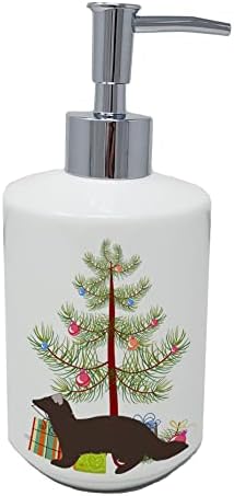 אוצרות קרוליין BB9236SOAP SABLE MARTEN מתקן סבון קרמיקה לחג המולד, TEAL, TEAL, מתקן סבון ידיים בקבוקי משאבה למטבח אמבטיה,