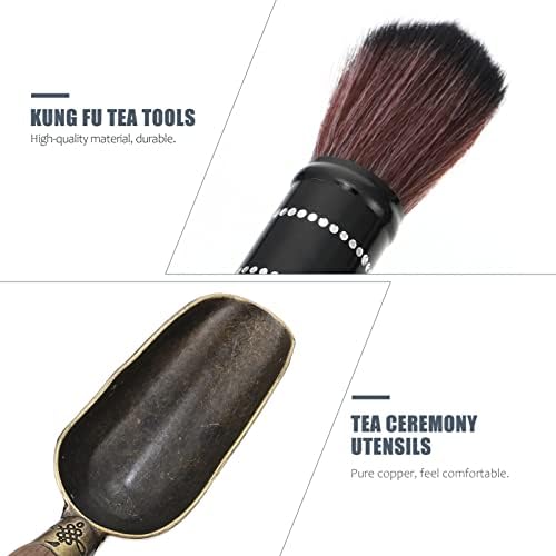 ערכת תה סינית של Vorcool 5 יחידים טקס תה כלי תה KUNG FU תה קלאסי שירות תה קלאסי קליפ קליפ כף מברשת מזלג תה טבעי כלים